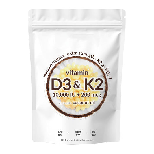 Custom Supplement Private Label Coconut Oil Vitamin D3 K2 Softgels Bone Support