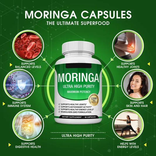 Customization Dietary Supplement Capsules Moringa Leaf Boosts energy & vitality