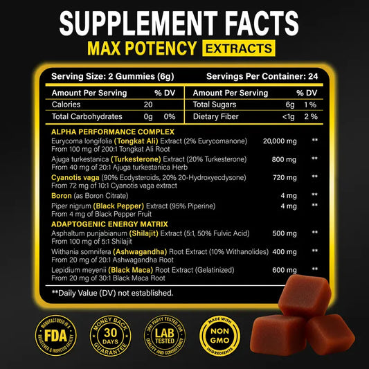 Customization Support Men Healthy Testosterone Levels Gummies 60/90 per Bottle